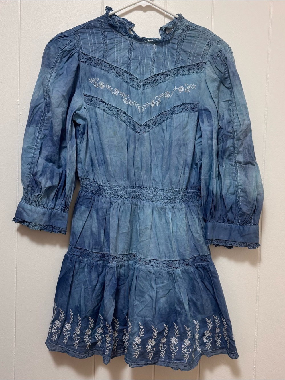 Love Shack Fancy X Target Talulah Tiered Dress  tie dye blue XS